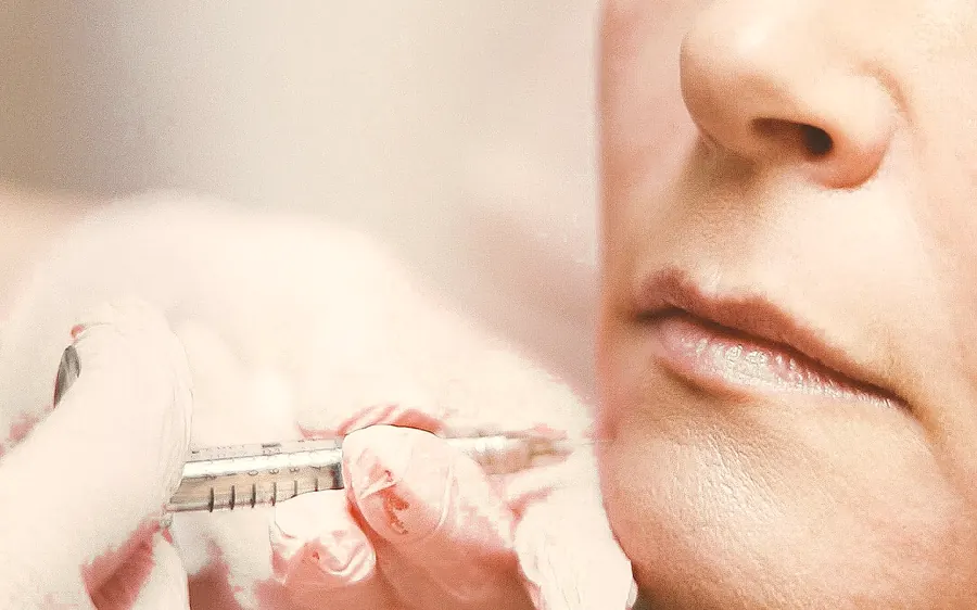Aplicação de preenchedor facial em consultório